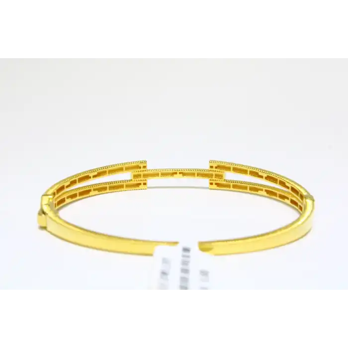 14 Ayar Altın Ajda Model Tek Sıralı Kaburga Kelepçe Bilezik 8.42 GR