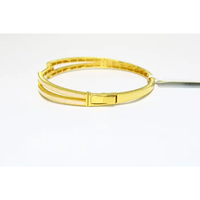 14 Ayar Altın Ajda Model Tek Sıralı Kaburga Kelepçe Bilezik 8.42 GR