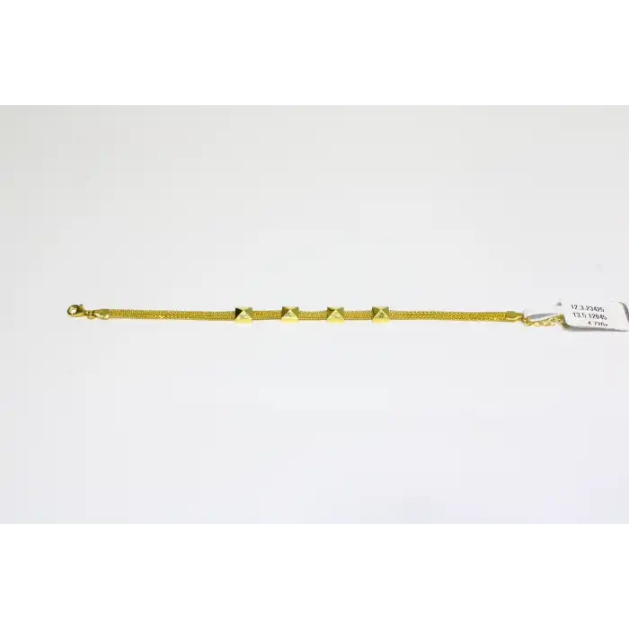 14 Ayar Altın Bileklik Piramit Model