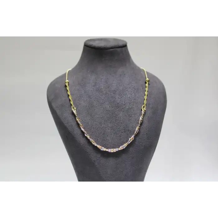 14 Ayar Altın Çok Renkli Dorikalı Kolye