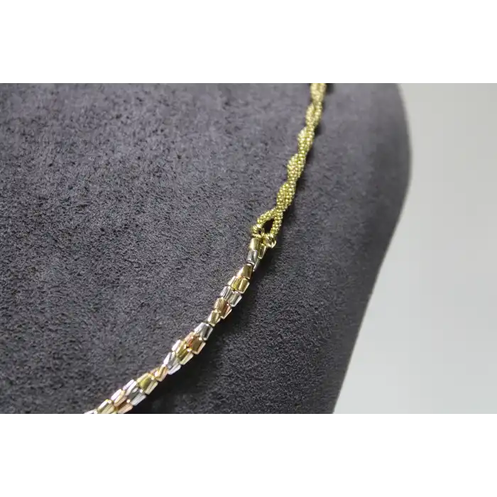 14 Ayar Altın Çok Renkli Dorikalı Kolye