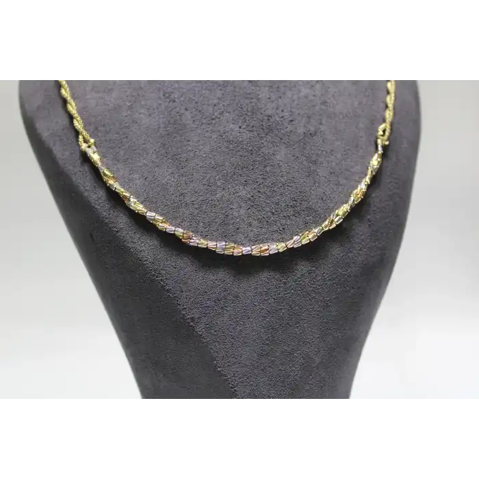 14 Ayar Altın Çok Renkli Dorikalı Kolye