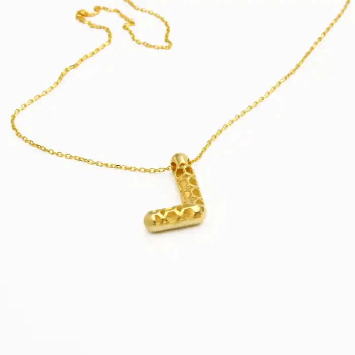 14 Ayar Altın L Harfi Balon Kolye