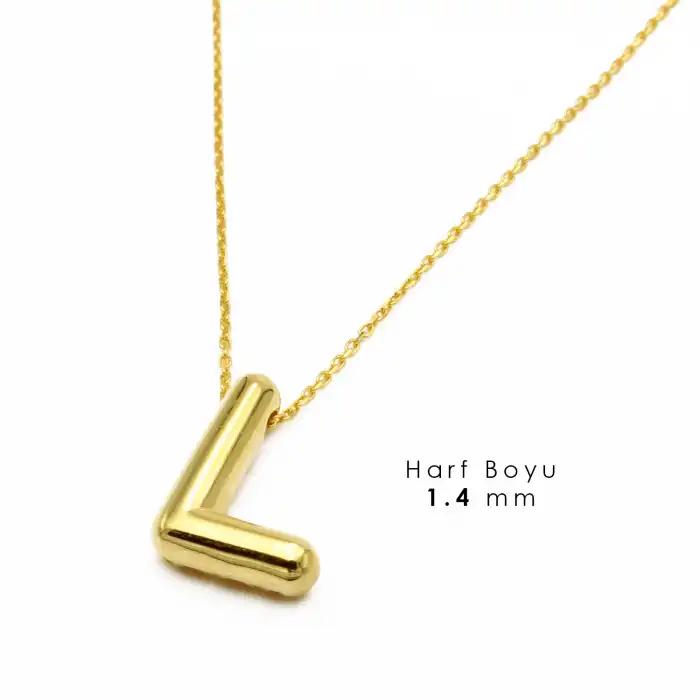 14 Ayar Altın L Harfi Balon Kolye
