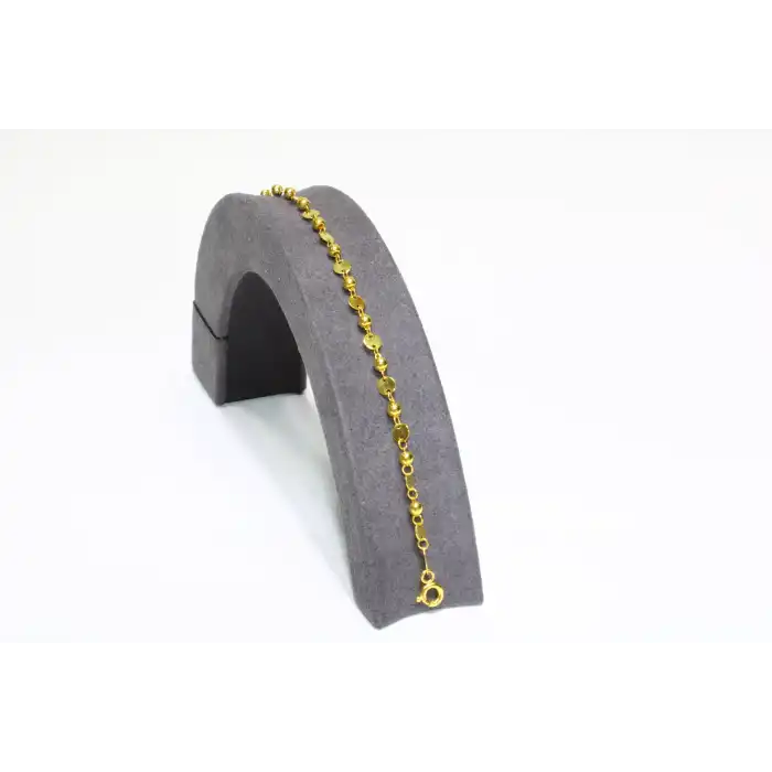 14 Ayar Altın Pullu Bileklik Künye