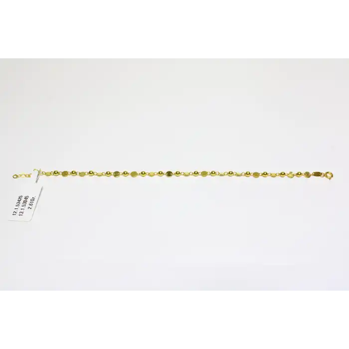 14 Ayar Altın Pullu Bileklik Künye