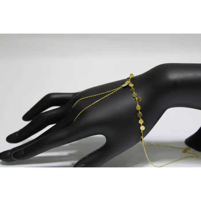 14 Ayar Altın Pullu Şık ve Zarif Şahmeran Bileklik