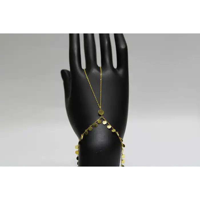 14 Ayar Altın Pullu Şık ve Zarif Şahmeran Bileklik