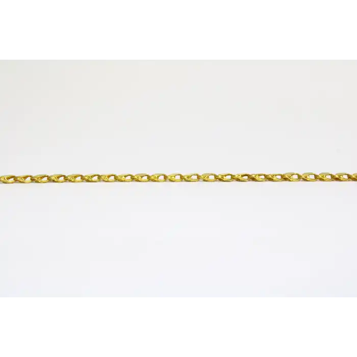 14 Ayar Altın Pullu Zincir Model Bileklik Künye