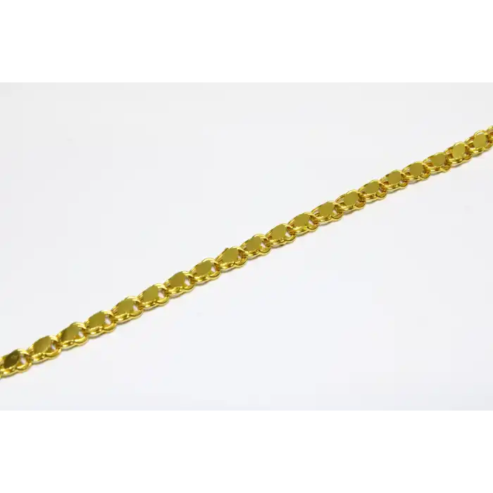 14 Ayar Altın Pullu Zincir Model Bileklik Künye