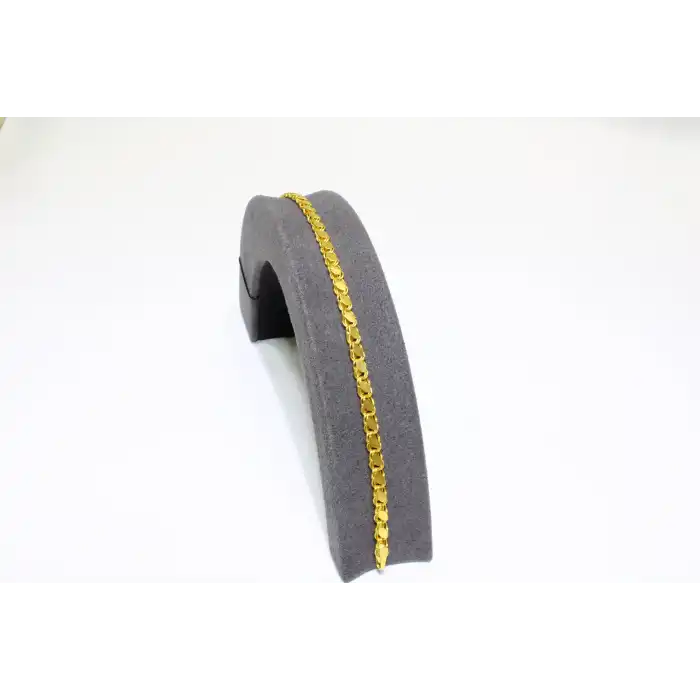 14 Ayar Altın Pullu Zincir Model Bileklik Künye