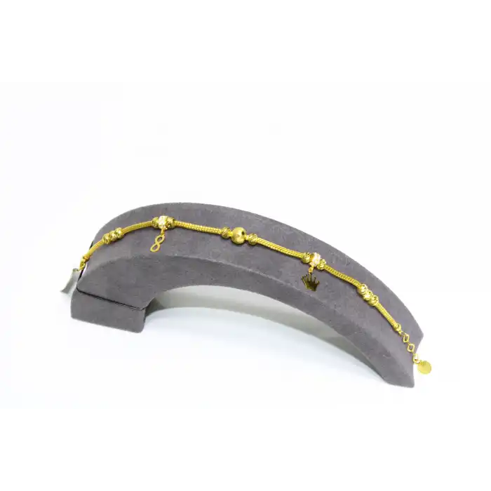 14 Ayar Altın Sonsuzluk Taç Dorikalı Bileklik Künye