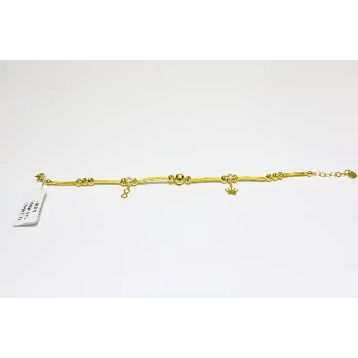 14 Ayar Altın Sonsuzluk Taç Dorikalı Bileklik Künye