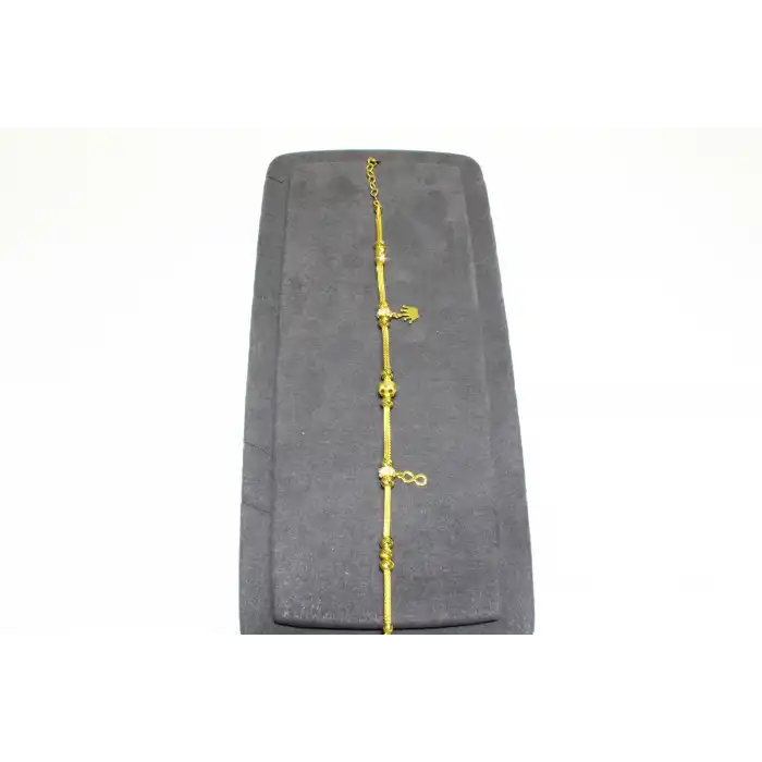 14 Ayar Altın Sonsuzluk Taç Dorikalı Bileklik Künye