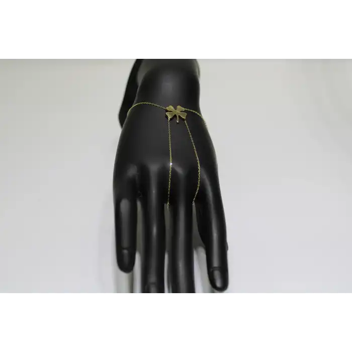 14 Ayar Altın Yonca Model Şahmeran Bileklik