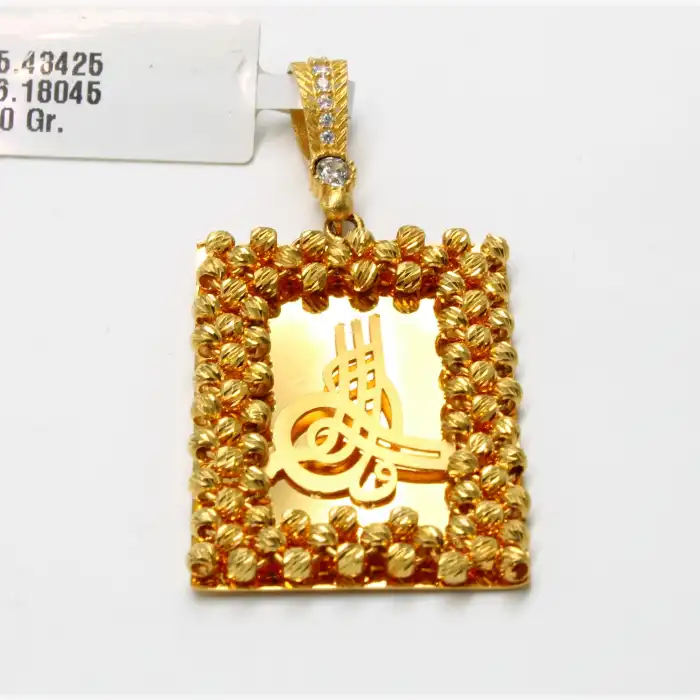 14 Ayar Ayna Tasarım Dorikalı Kolye Ucu