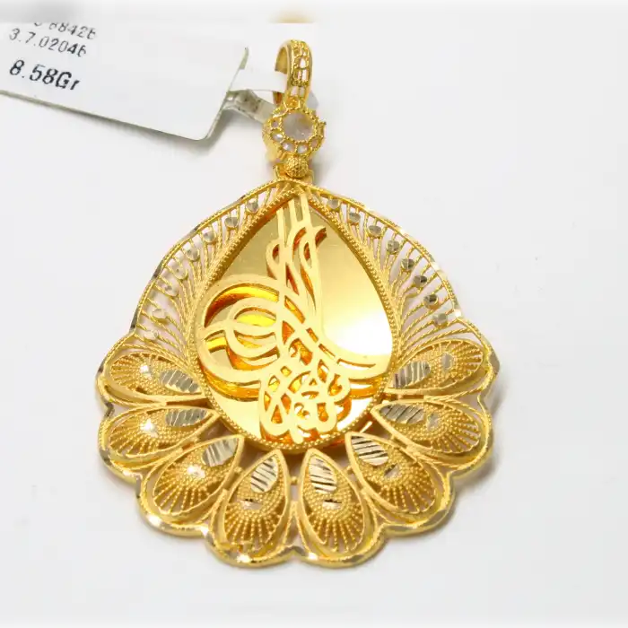 14 Ayar Aynalı Başak Kolye Ucu