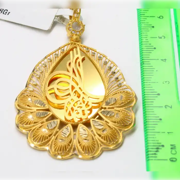 14 Ayar Aynalı Başak Kolye Ucu