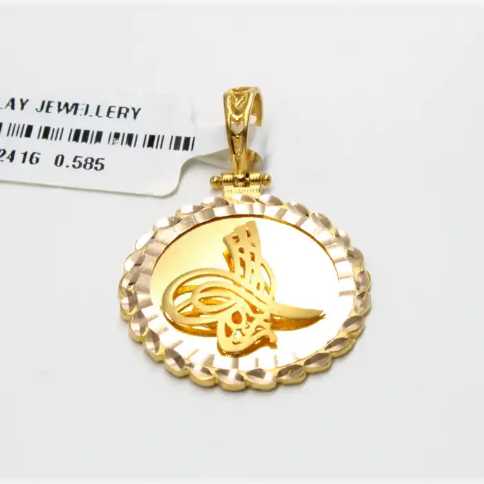 14 Ayar Aynalı Harika Kolye Ucu