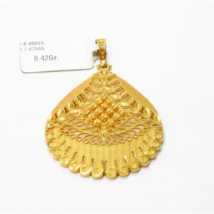 14 Ayar Başak Desenli Dorikalı Kolye Ucu