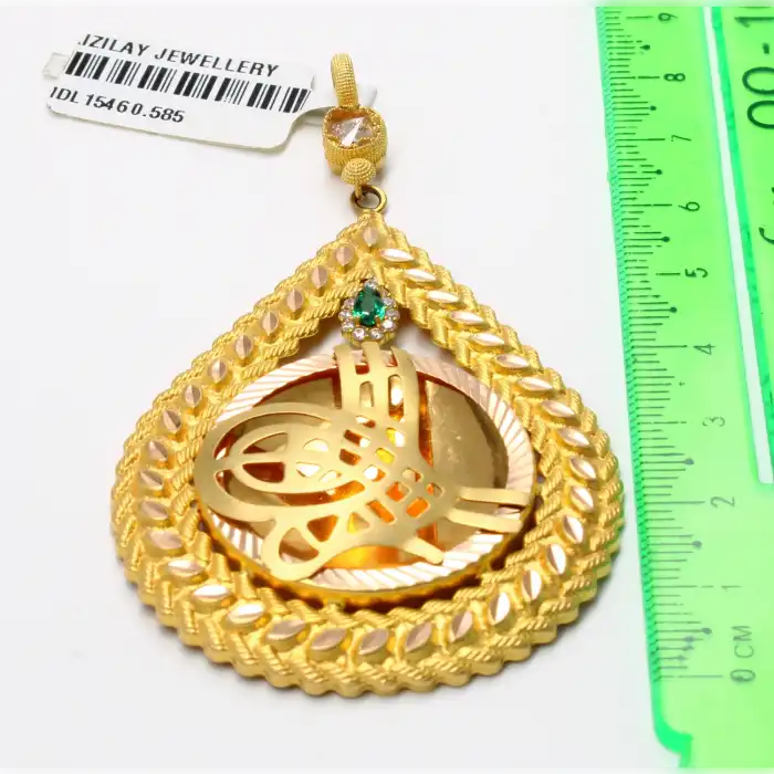 14 Ayar Başak Desenli Tuğra Kolye ucu