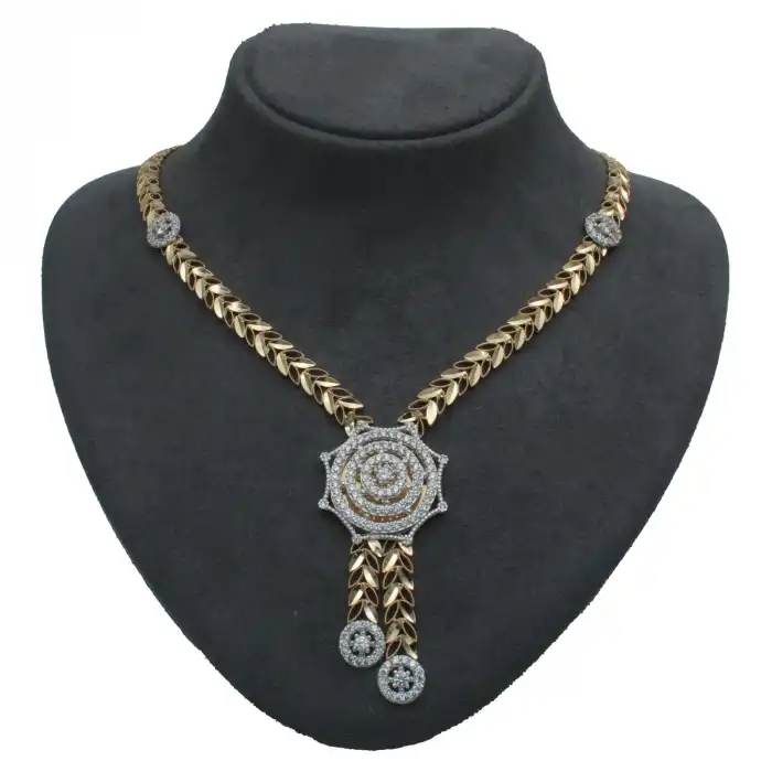 14 Ayar Başak Taşlı Kolye