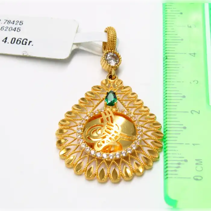 14 Ayar Başaklı Damla Tasarım Kolye Ucu