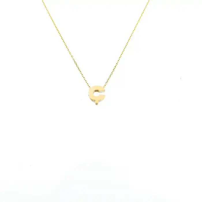 14 Ayar Ç Harf Minimal Kolye