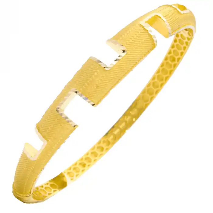 14 Ayar Dalgalı Kelepçe Bilezik