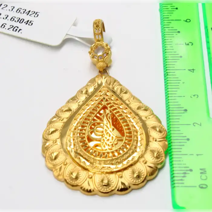 14 Ayar Damla Tasarım Kolye Ucu