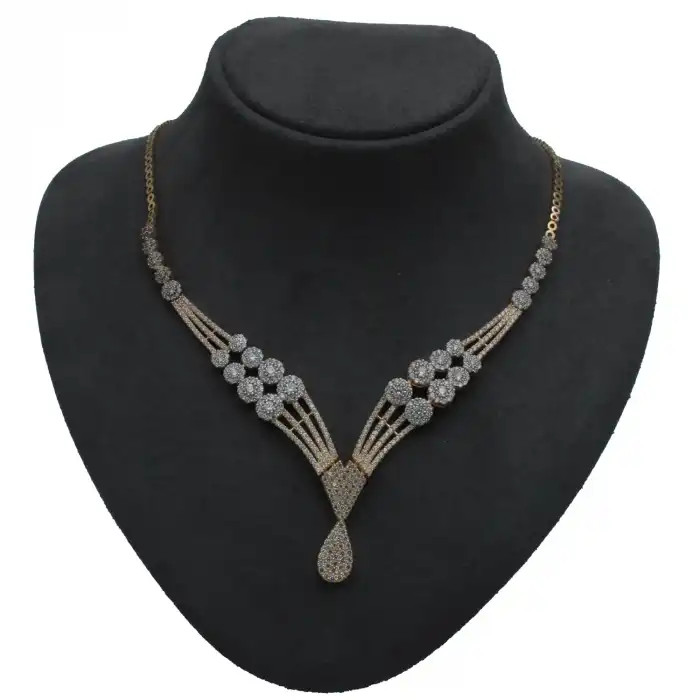 14 Ayar Damla Taşlı Kolye