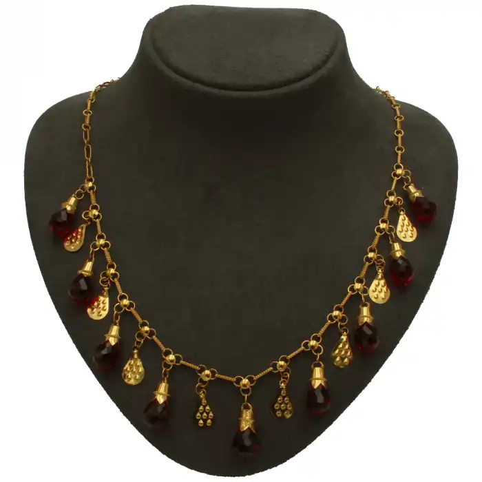 14 Ayar Damla Taşlı Kolye