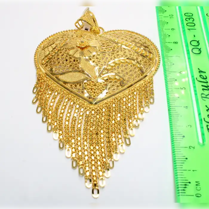 14 Ayar Desenli Hint Kolye Ucu