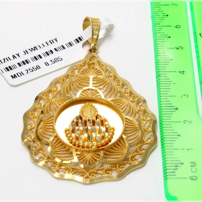 14 Ayar Desenli Kolye Ucu