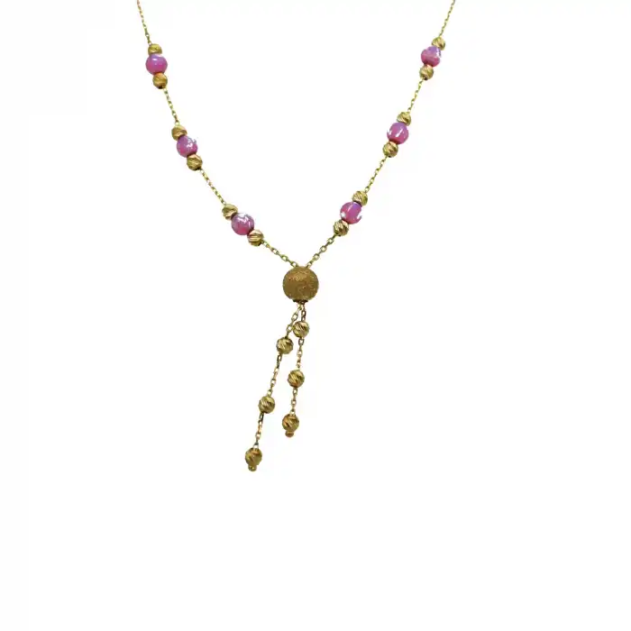 14 Ayar Dorika Taşlı Minimal Kolye