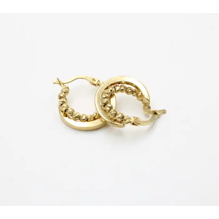 14 Ayar Dorikalı 2 Halkalı Küpe