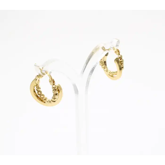 14 Ayar Dorikalı 2 Halkalı Küpe