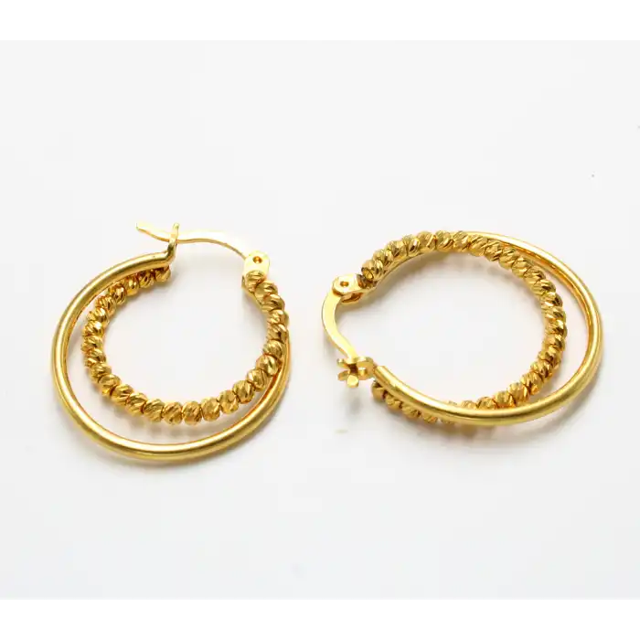 14 Ayar Dorikalı Halka Küpe