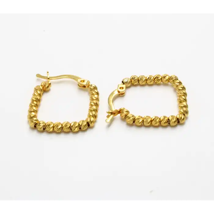 14 Ayar Dorikalı Kare Küpe