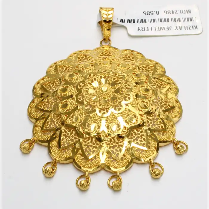 14 Ayar Dorikalı Saray Tasarım Hint Kolye Ucu