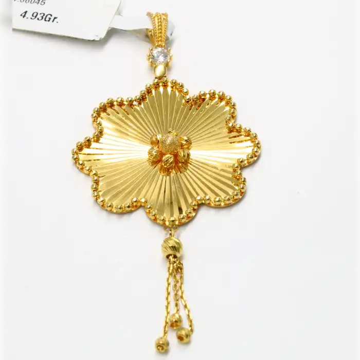 14 Ayar Dorikalı Taşlı Kolye Ucu