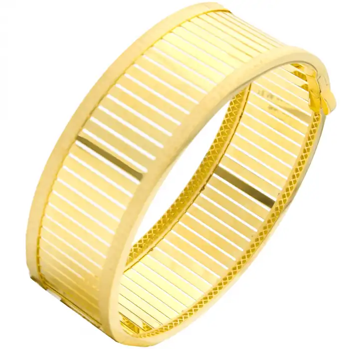 14 Ayar Düz Desen Kelepçe Bilezik