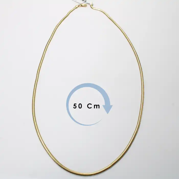 14 Ayar Altın Ezme Balık Sırtı Kolye