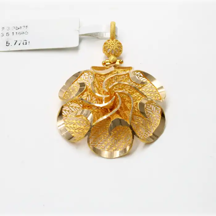 14 Ayar Fizyon Gül Model Kolye Ucu