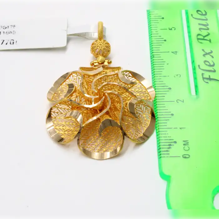 14 Ayar Fizyon Gül Model Kolye Ucu