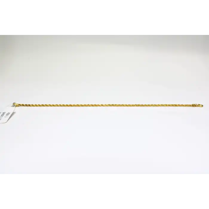 14 Ayar Gerçek Altın Günlük Halat Künye Bileklik