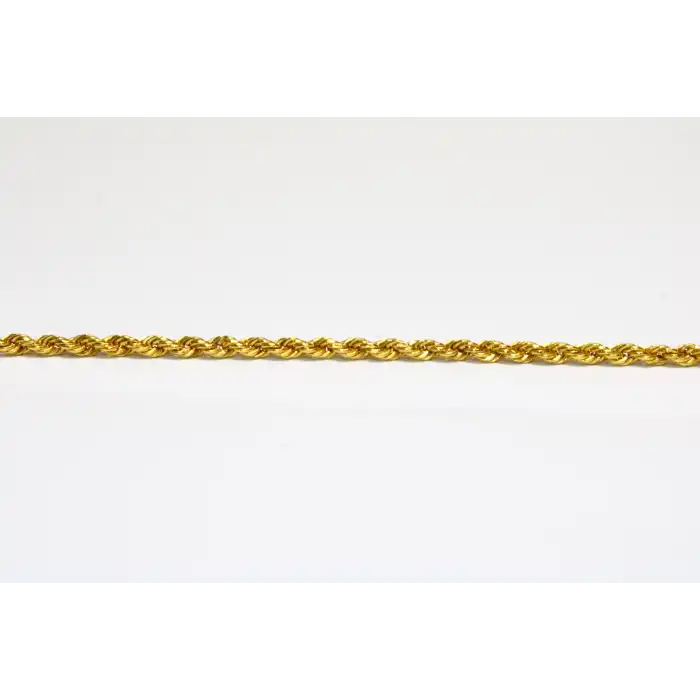 14 Ayar Gerçek Altın Günlük Halat Künye Bileklik