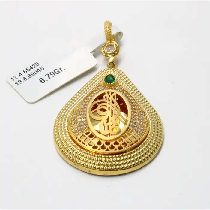 14 Ayar Harika Tasarım Taşlı Kolye Ucu