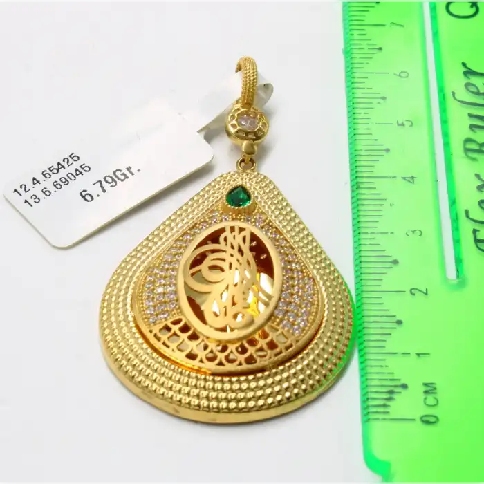 14 Ayar Harika Tasarım Taşlı Kolye Ucu