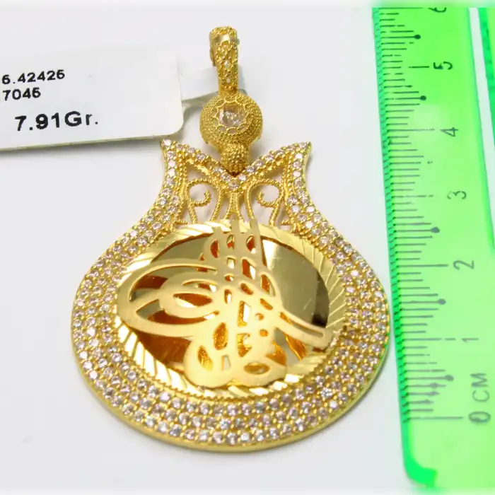 14 Ayar Harika Tasarım Taşlı Kolye Ucu